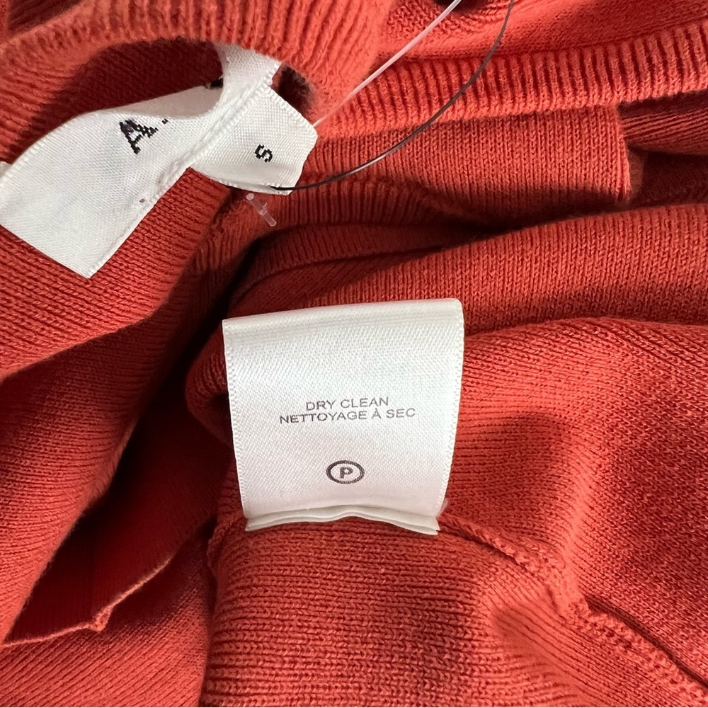 NWT A.L.C Conley Cut-Out Long Sleeve Midi Dress Small Mecca Orange Bodycon Knit - Picture 15 of 16